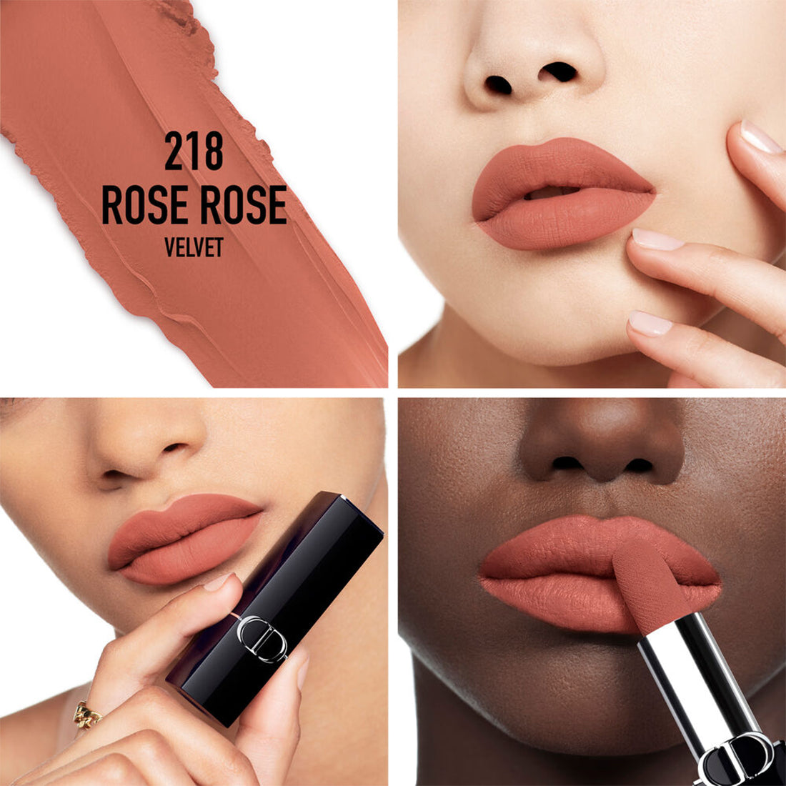 Rouge Dior Rossetto comfort e lunga tenuta finish Velvet 218 Rose Rose_CDC035600218_Dior-2
