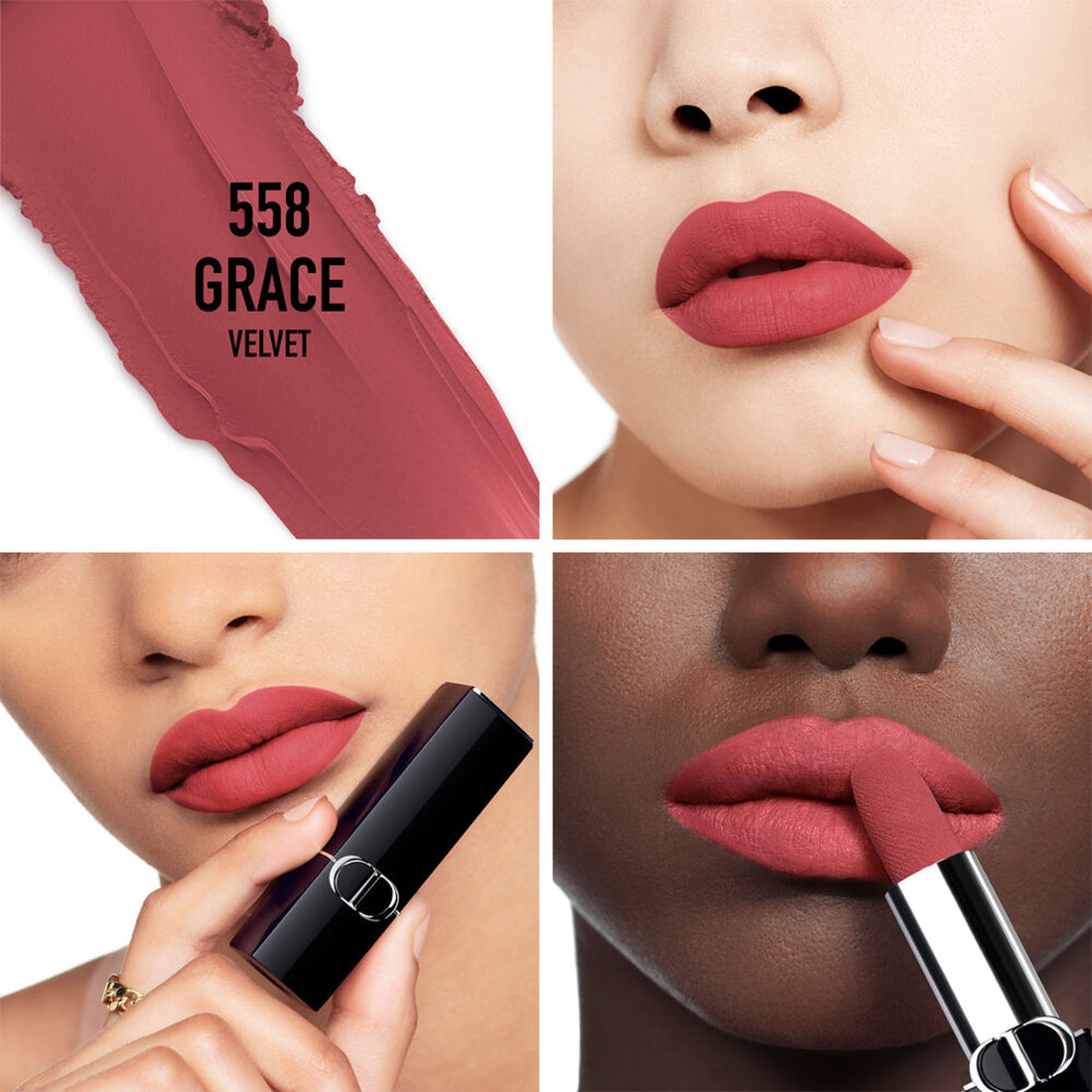 Rouge Dior Rossetto comfort e lunga tenuta finish Velvet 558 Grace_CDC035600558_Dior-2
