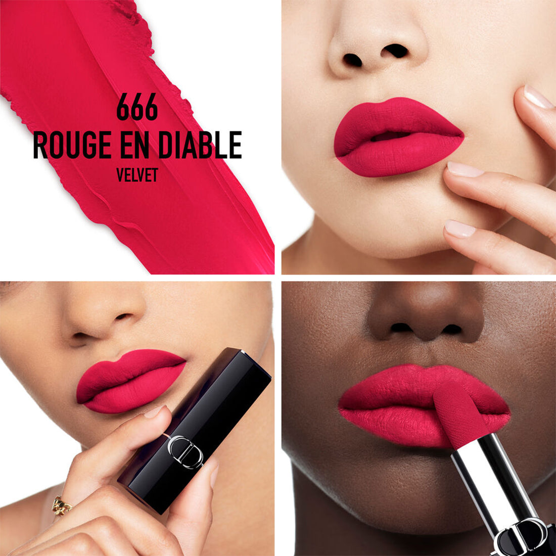 Rouge Dior Rossetto comfort e lunga tenuta finish Velvet 666 Rouge en Diable_CDC035600666_Dior-2