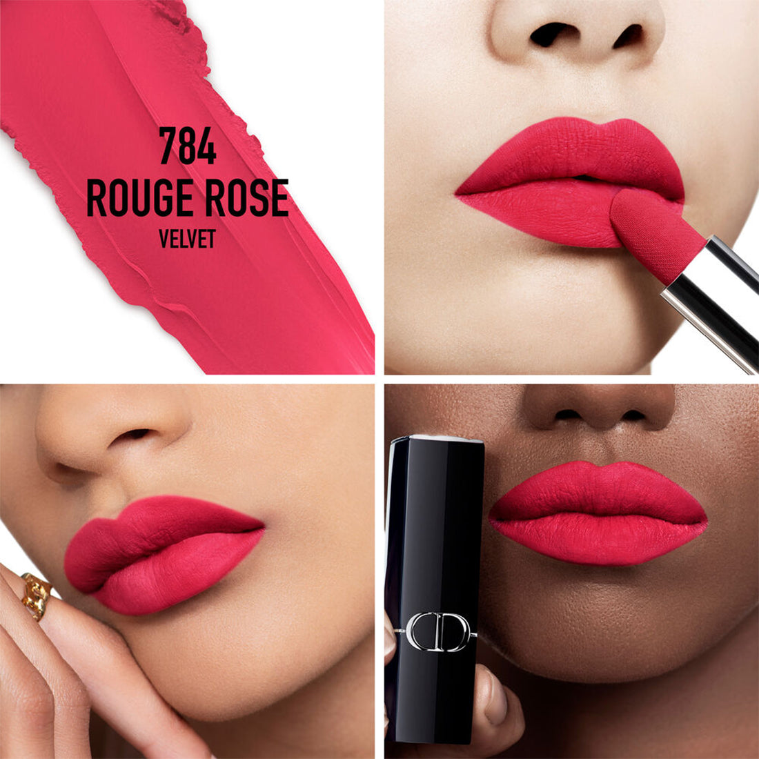 Rouge Dior Rossetto comfort e lunga tenuta finish Velvet 784 Rouge Rose_CDC035600784_Dior-2