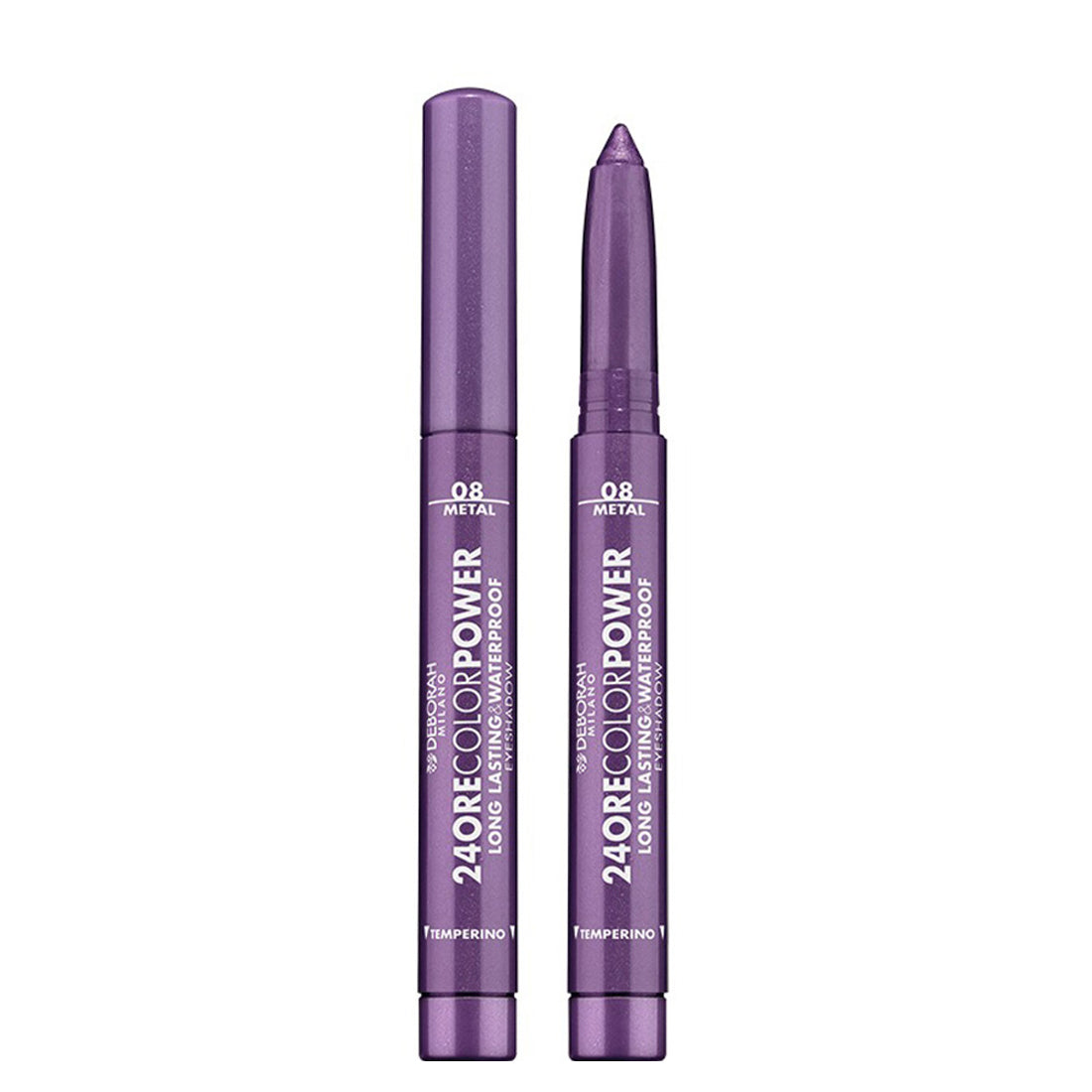24Ore Color Power Long Lasting & Waterproof Eyeshadows Ombretto Stick 08 Deep Purple_DEB86677_Deborah