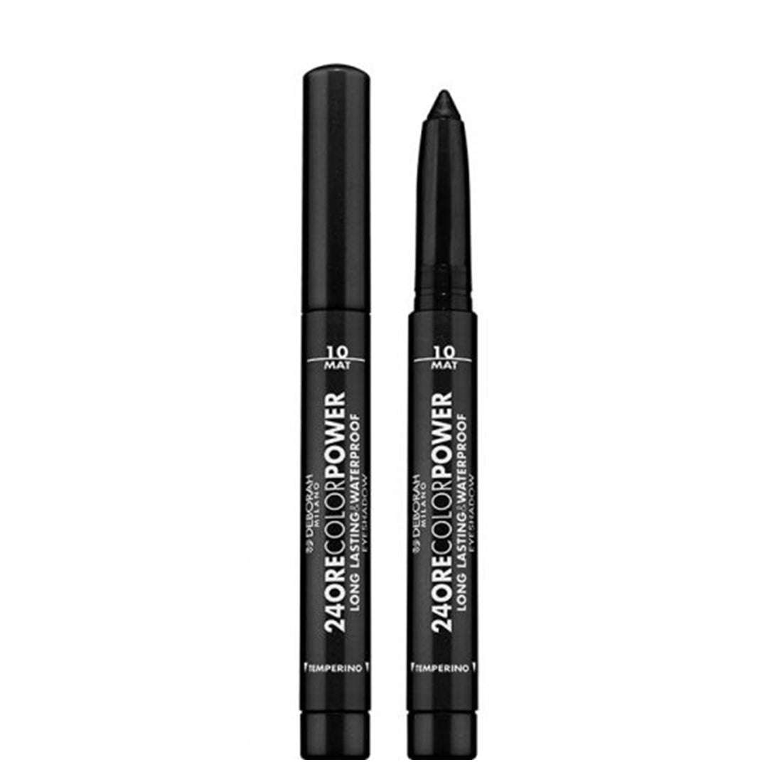 24Ore Color Power Long Lasting & Waterproof Eyeshadows Ombretto Stick 10 Mat Black_DEB23633_Deborah