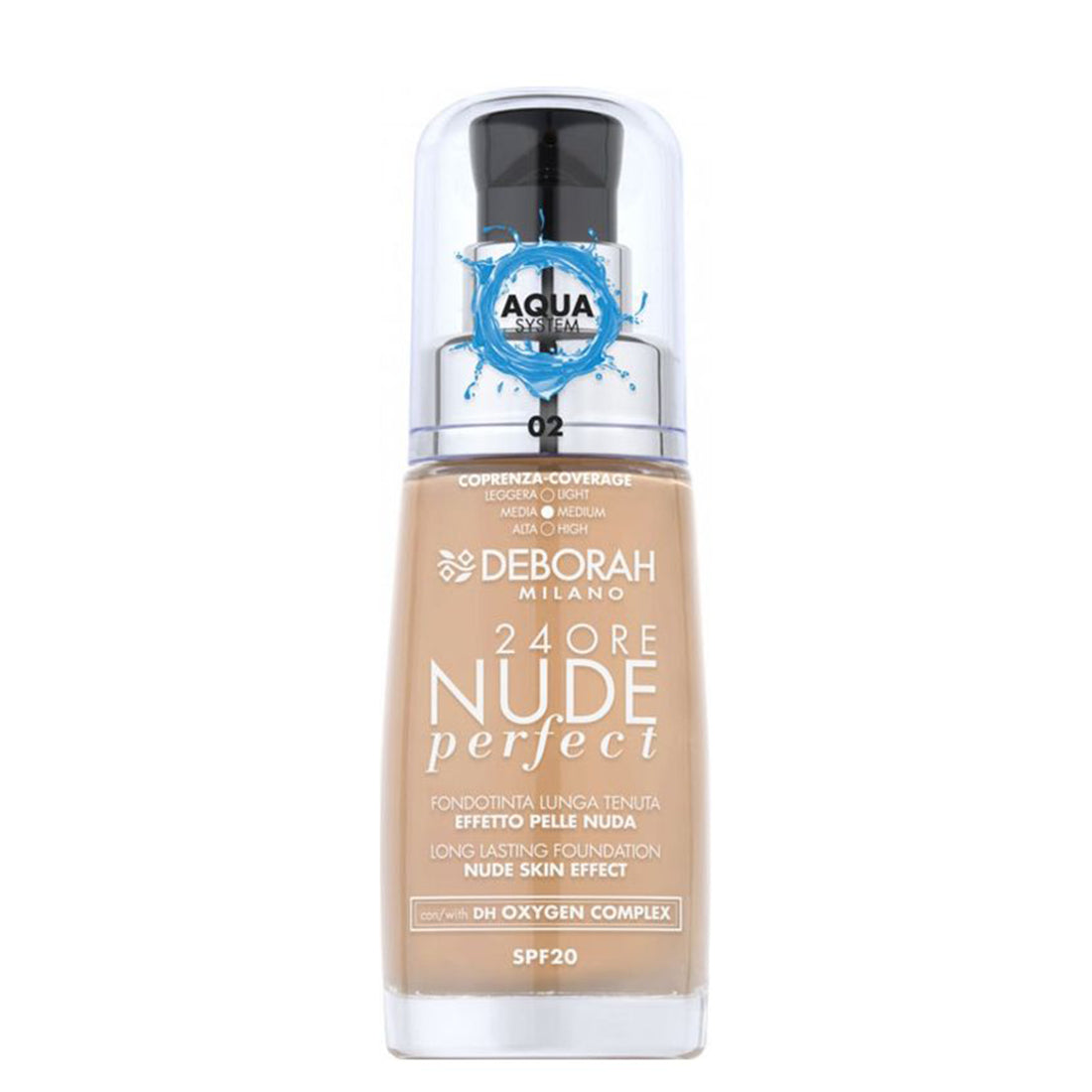 24Ore Nude Perfect Fondotinta Lunga Tenuta Effetto Pelle Nuda 02 Beige_DEB009607_Deborah