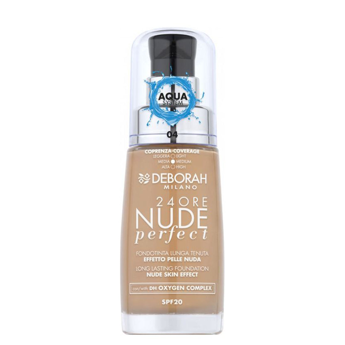 24Ore Nude Perfect Fondotinta Lunga Tenuta Effetto Pelle Nuda 04 Apricot_DEB009609_Deborah