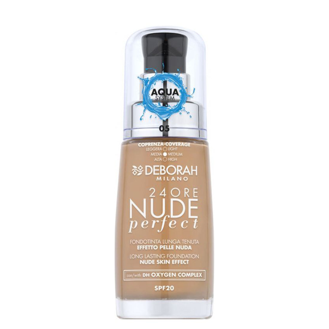 24Ore Nude Perfect Fondotinta Lunga Tenuta Effetto Pelle Nuda 05 Amber_DEB009610_Deborah