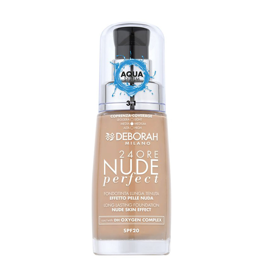 24Ore Nude Perfect Fondotinta Lunga Tenuta Effetto Pelle Nuda 3.1 Light Gold_DEB77019_Deborah