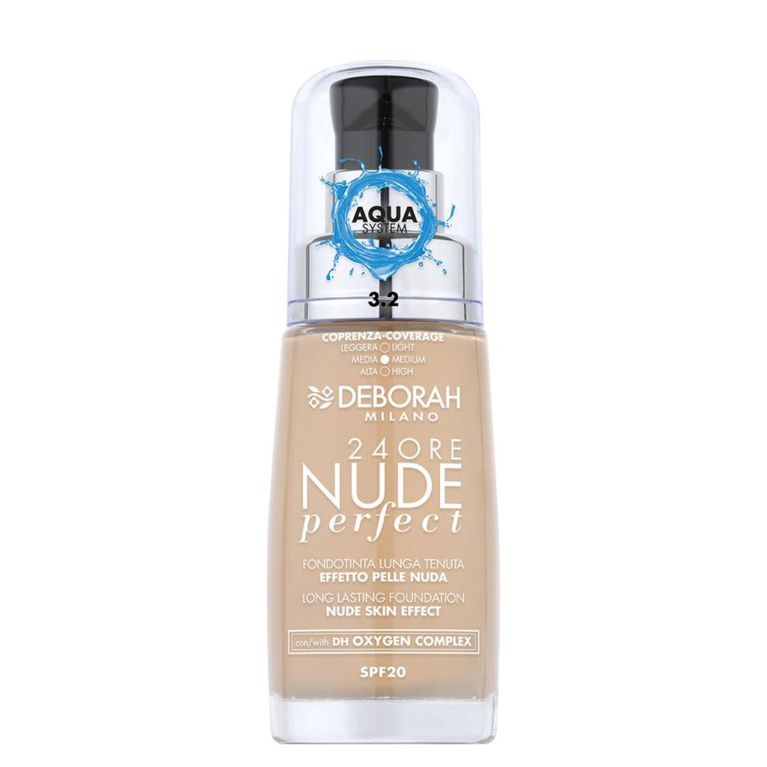 24Ore Nude Perfect Fondotinta Lunga Tenuta Effetto Pelle Nuda 3.2 Hazelnut_DEB77033_Deborah