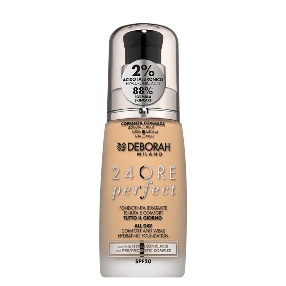24Ore Perfect Fondotinta Idratante Tenuta e Comfort 3.1 Light Gold_DEB010586_Deborah