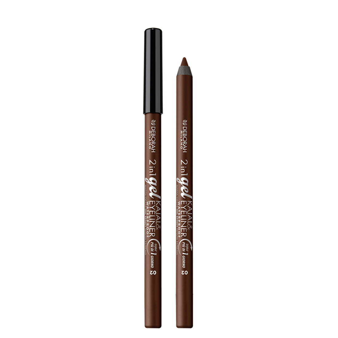 2in1 Gel Kajal & Eyeliner Waterproof Matita Eyeliner Occhi 2 Brown_DEB004623_Deborah
