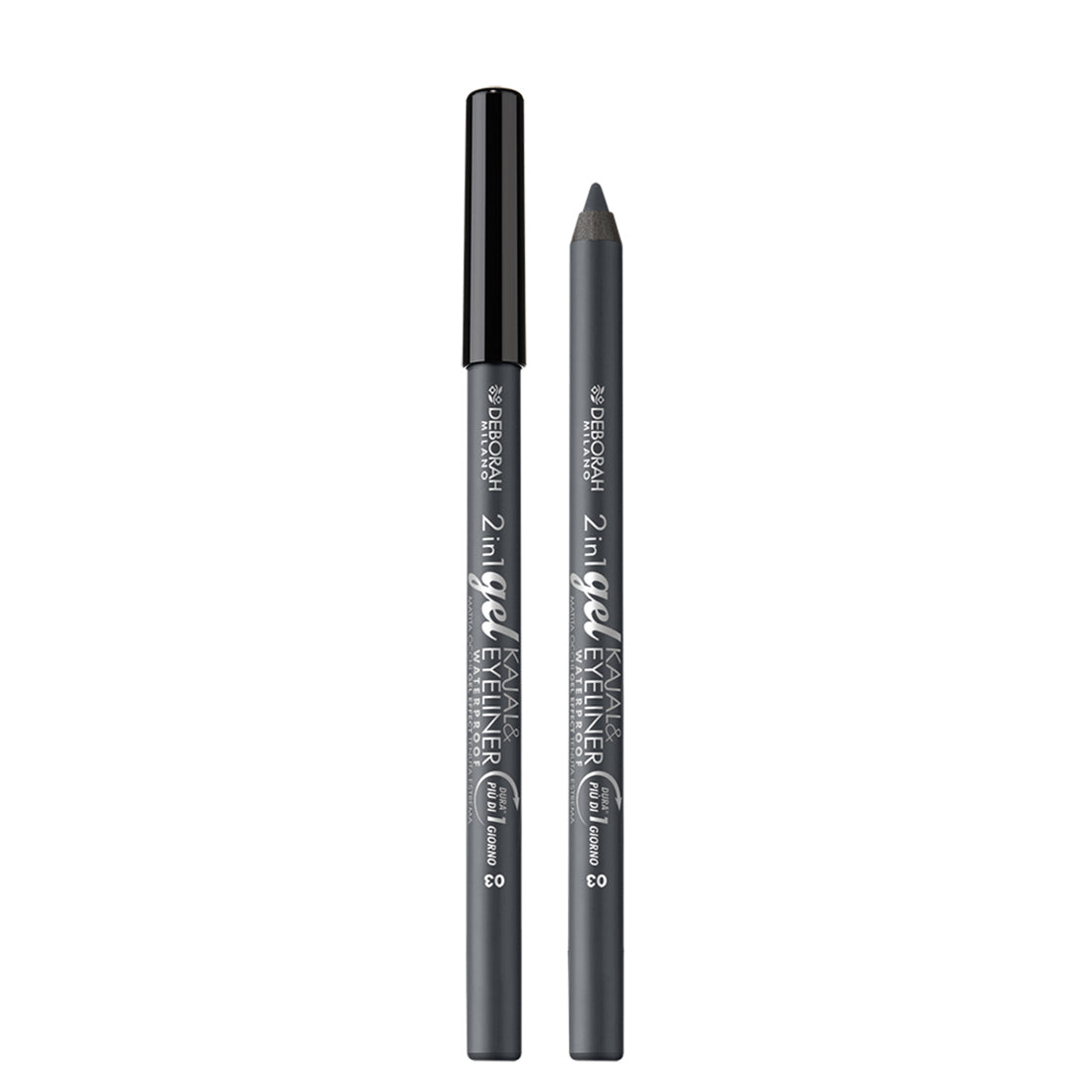 2in1 Gel Kajal & Eyeliner Waterproof Matita Eyeliner Occhi 3 Grey_DEB004723_Deborah