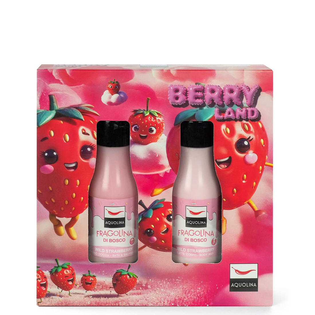 Cofanetto Berry Land Bagno Doccia + Latte Corpo Fragolina di Bosco_AQU9992452652_Aquolina
