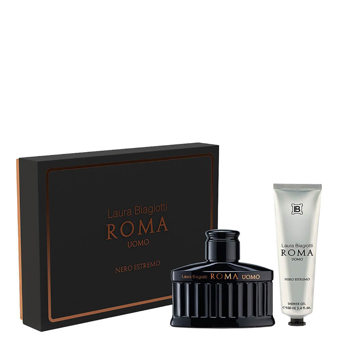 Cofanetto Roma Uomo Nero Estremo Eau De Parfum Intense_ROM11AB400_Laura Biagiotti