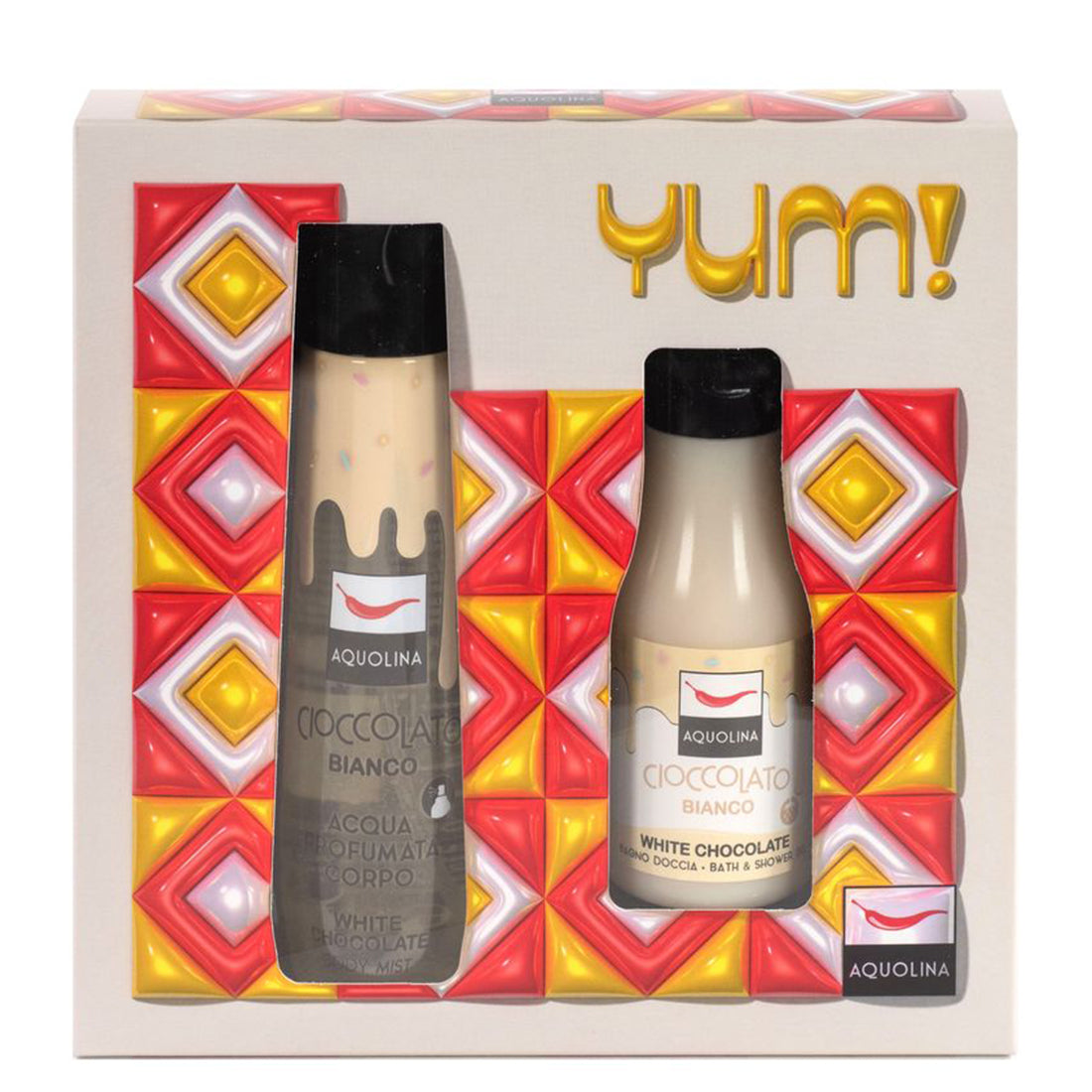 Cofanetto Yum Acqua Profumata + Bagno Doccia Cioccolato Bianco_AQU9991542590_Aquolina