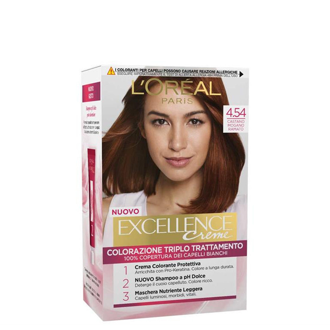 Excellence Creme Colorazione Triplo Trattamento 4.54 Castano Mogano Ramato_EXC81215_L'Oreal
