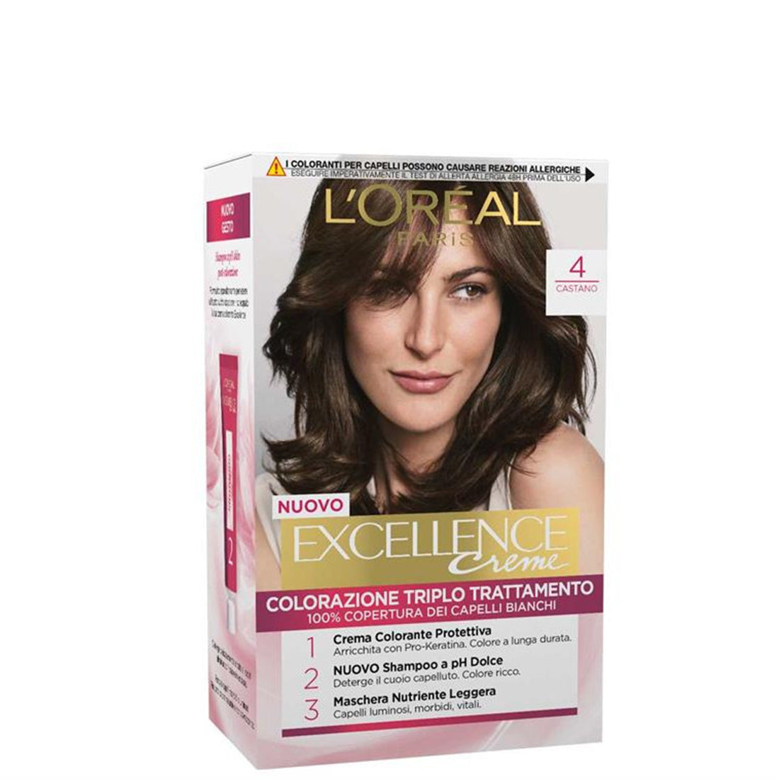 Excellence Creme Colorazione Triplo Trattamento 4 Castano_EXC81212_L'Oreal