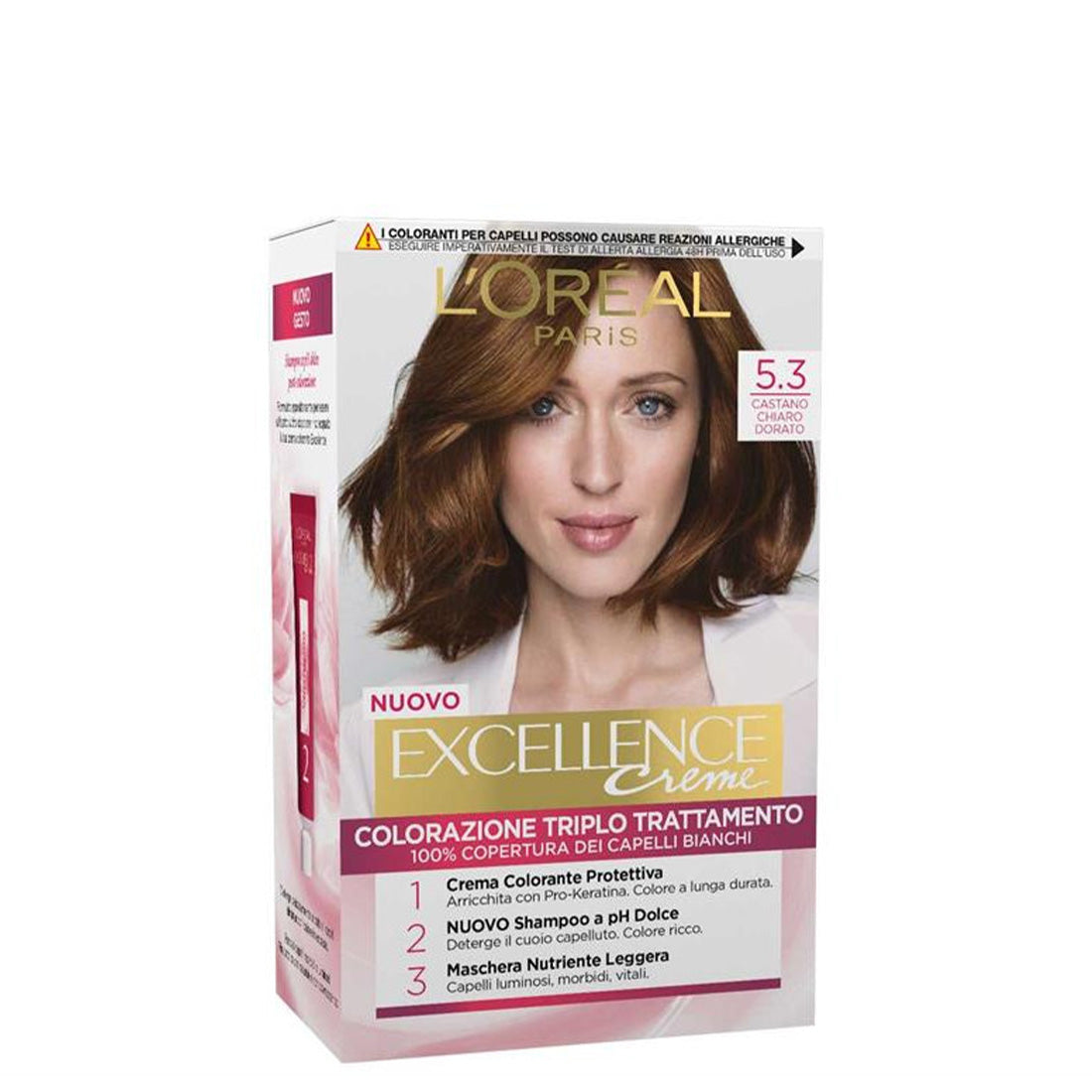 Excellence Creme Colorazione Triplo Trattamento 5.3 Castano Chiaro Dorato_EXC80532_L'Oreal