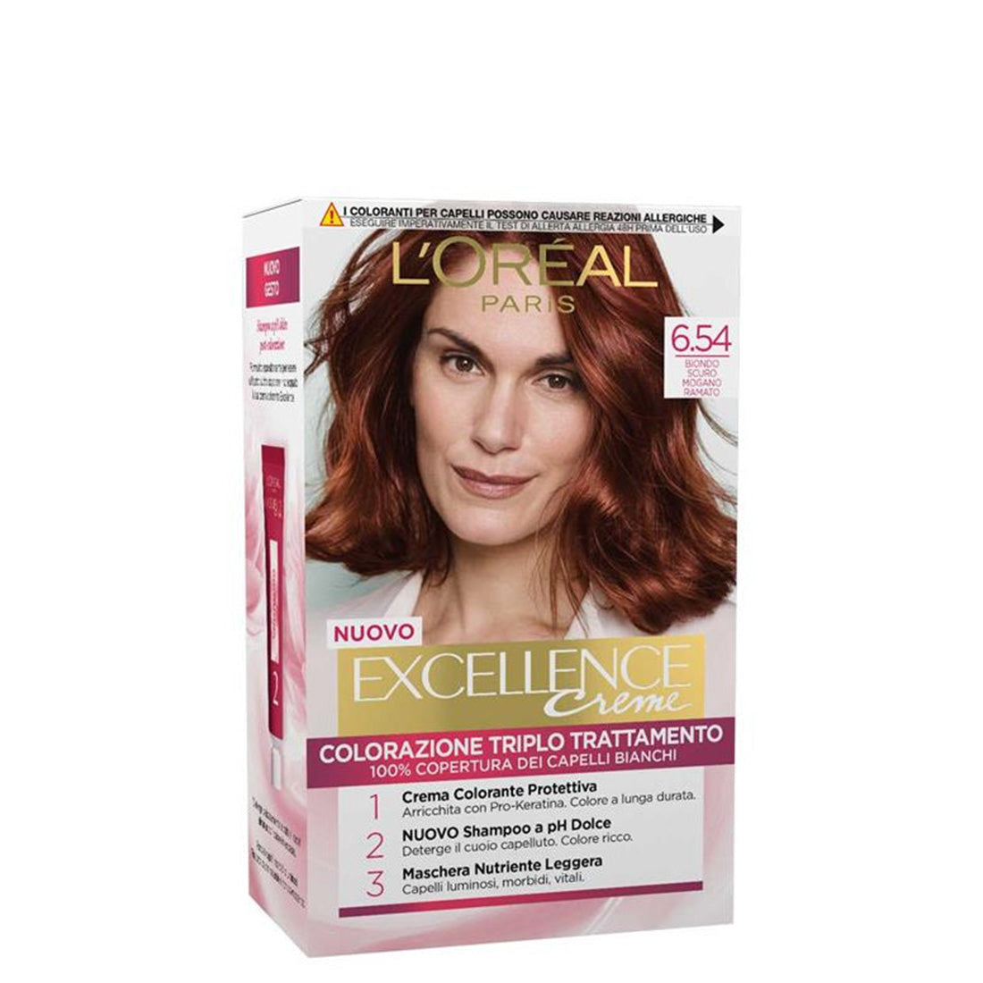 Excellence Creme Colorazione Triplo Trattamento 6.54 Biondo Scuro Mogano Ramato_EXC81226_L'Oreal