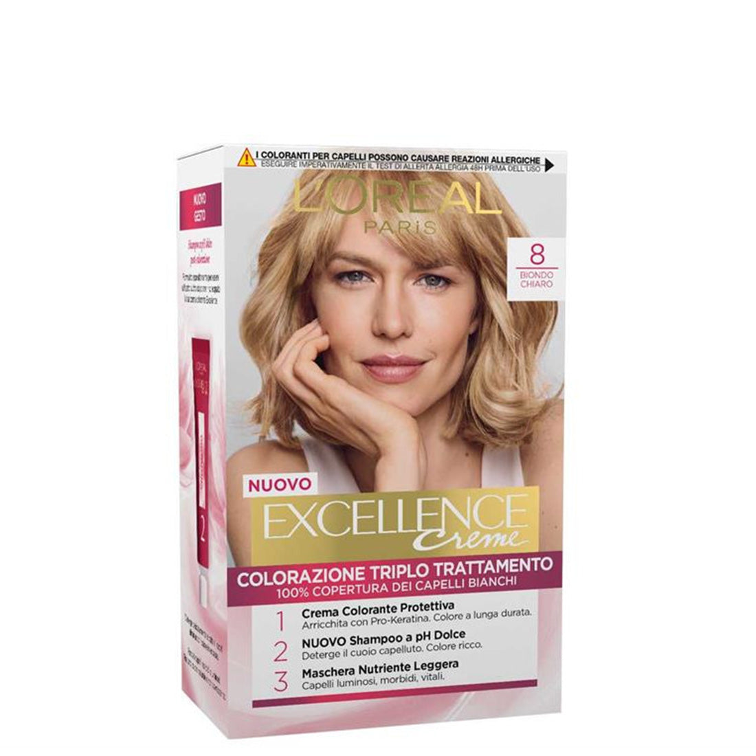 Excellence Creme Colorazione Triplo Trattamento 8 Biondo Chiaro_EXC80543_L'Oreal