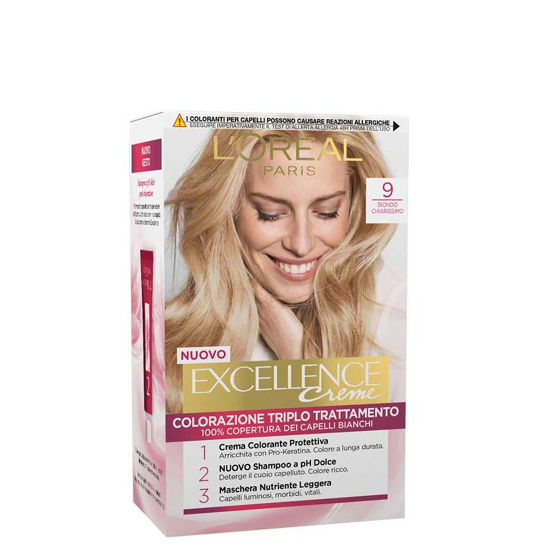 Excellence Creme Colorazione Triplo Trattamento 9 Biondo Chiarissimo_EXC122777_L'Oreal