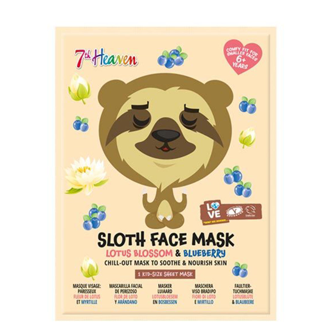 FACE MASK BRADIPO MASCHERA VISO FIORI DI LOTO E MIRTILLO_HEA40AM04_7St HEAVEN