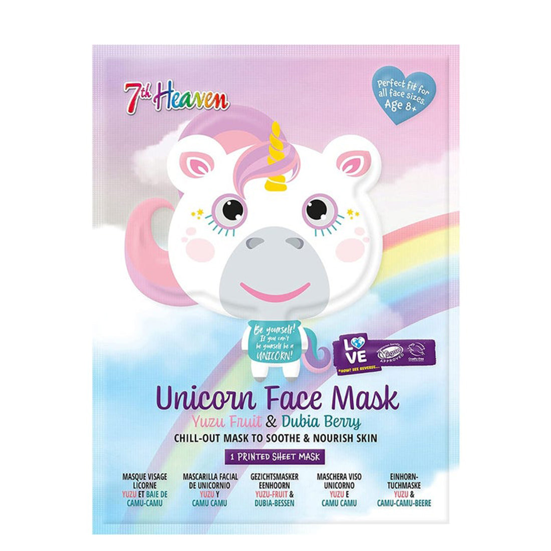 FACE MASK UNICORNO MASCHERA VISO YUZU E BACCHE DI DUBIA_HEA40AM05_7St HEAVEN