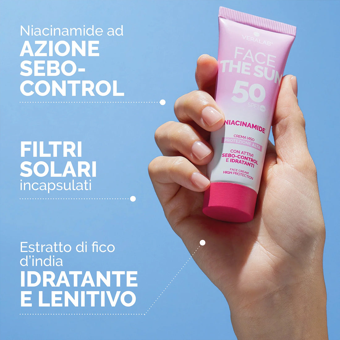 Face The Sun Crema Viso Protezione Alta Con Attivi Sebo-Control e Idratanti  SPF 50  50 ml_VRLSOVA02251_VERALAB-4