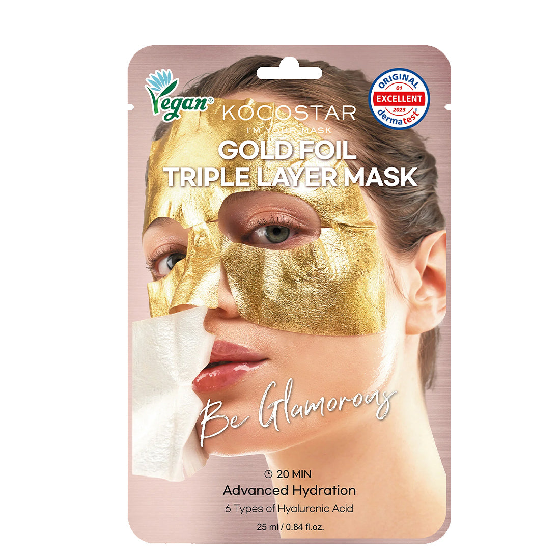 Gold Foil Triple Layer Mask Maschera Viso_KOC40KPGF12_KOCOSTAR