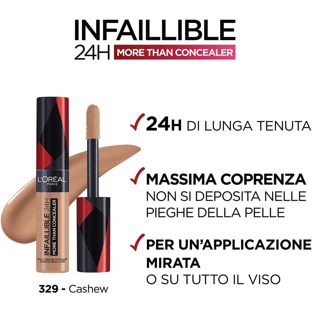 Infallible 24H More Than Concealer Correttore Anti-imperfezioni Anti-occhiaie 329 Cashew_COR3644_L'Oreal-3