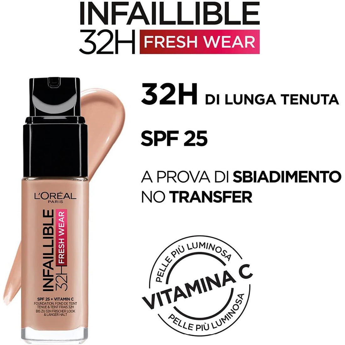 Infallible 32H Fresh Wear Fondotinta Coprente SPF 25 100 Lin Linen_COR9664100_L'Oreal-2