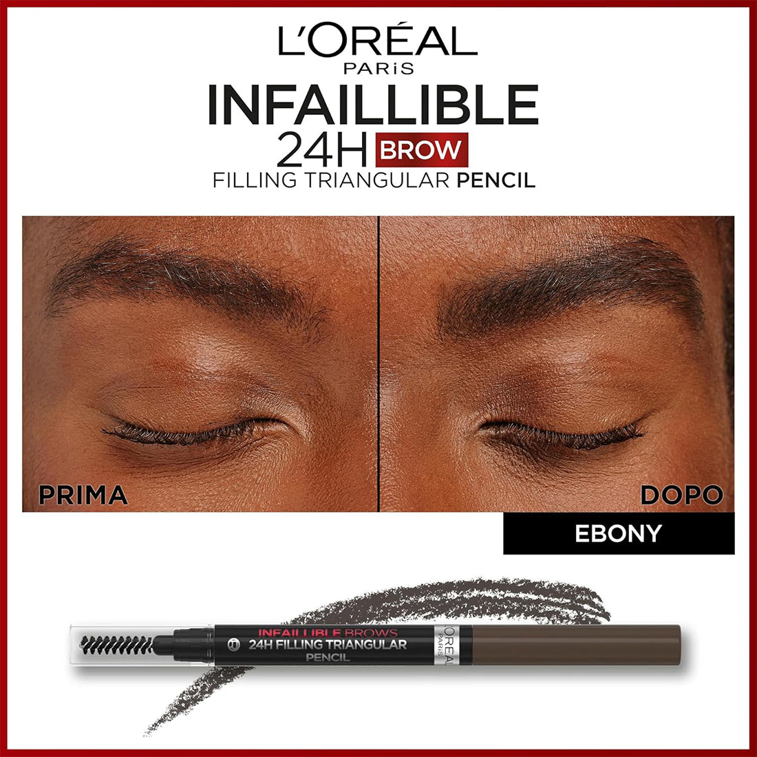 Infallible Brows 24H Filling Triangular Pencil Matita sopracciglia triangolare riempitiva 1 Ebony_COR510901_L'Oreal-3