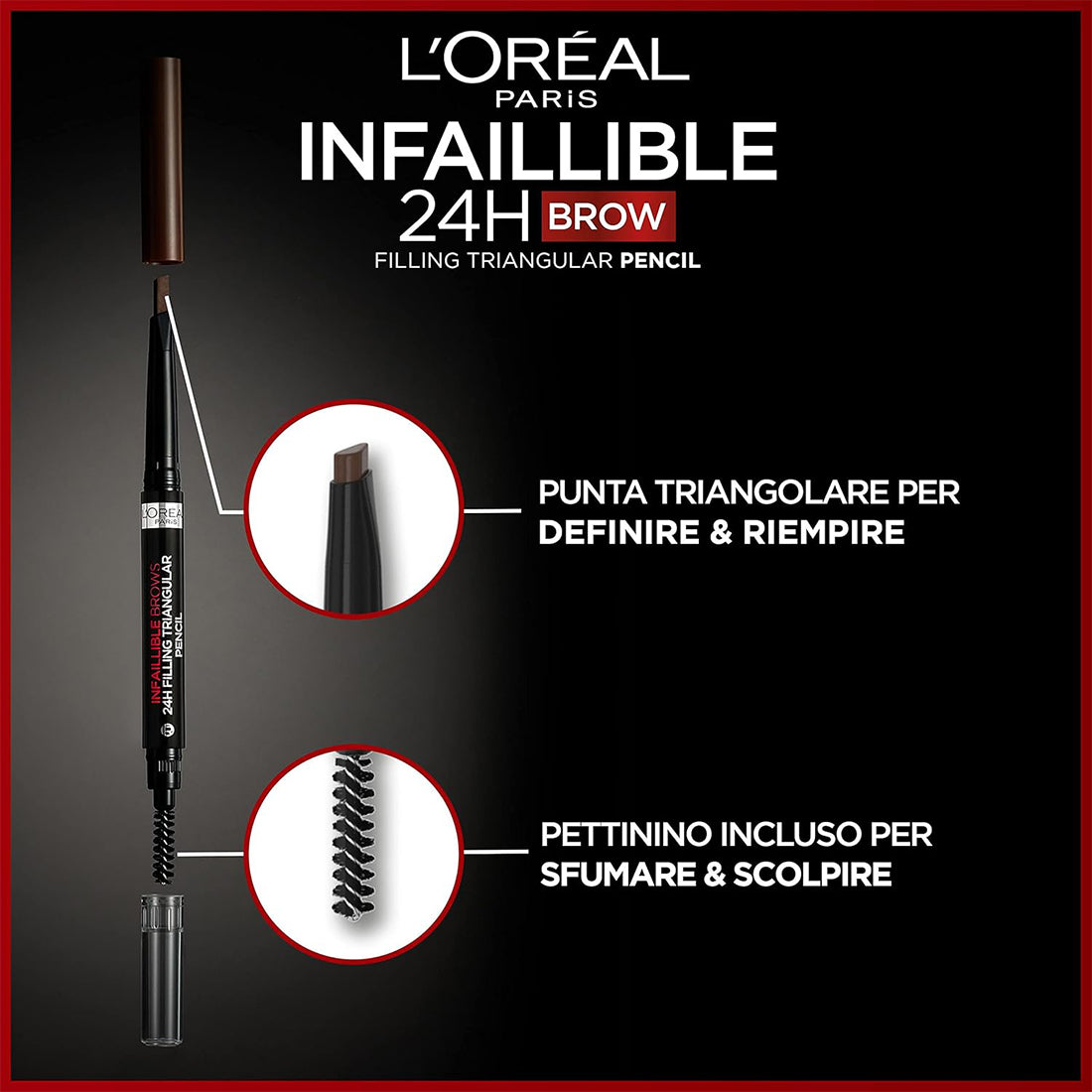 Infallible Brows 24H Filling Triangular Pencil Matita sopracciglia triangolare riempitiva 5.23 Auburn_COR510600_L'Oreal-2
