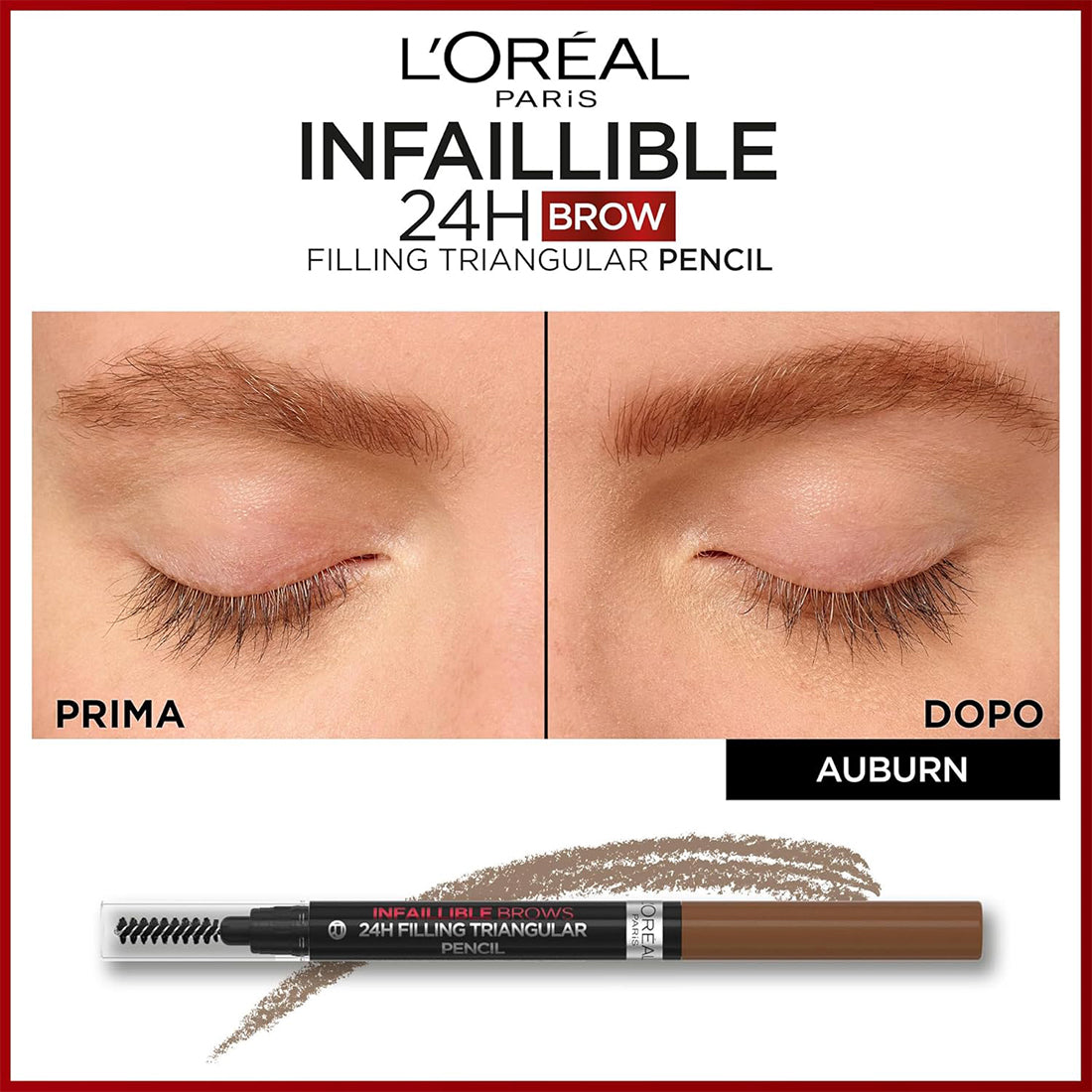 Infallible Brows 24H Filling Triangular Pencil Matita sopracciglia triangolare riempitiva 5.23 Auburn_COR510600_L'Oreal-3