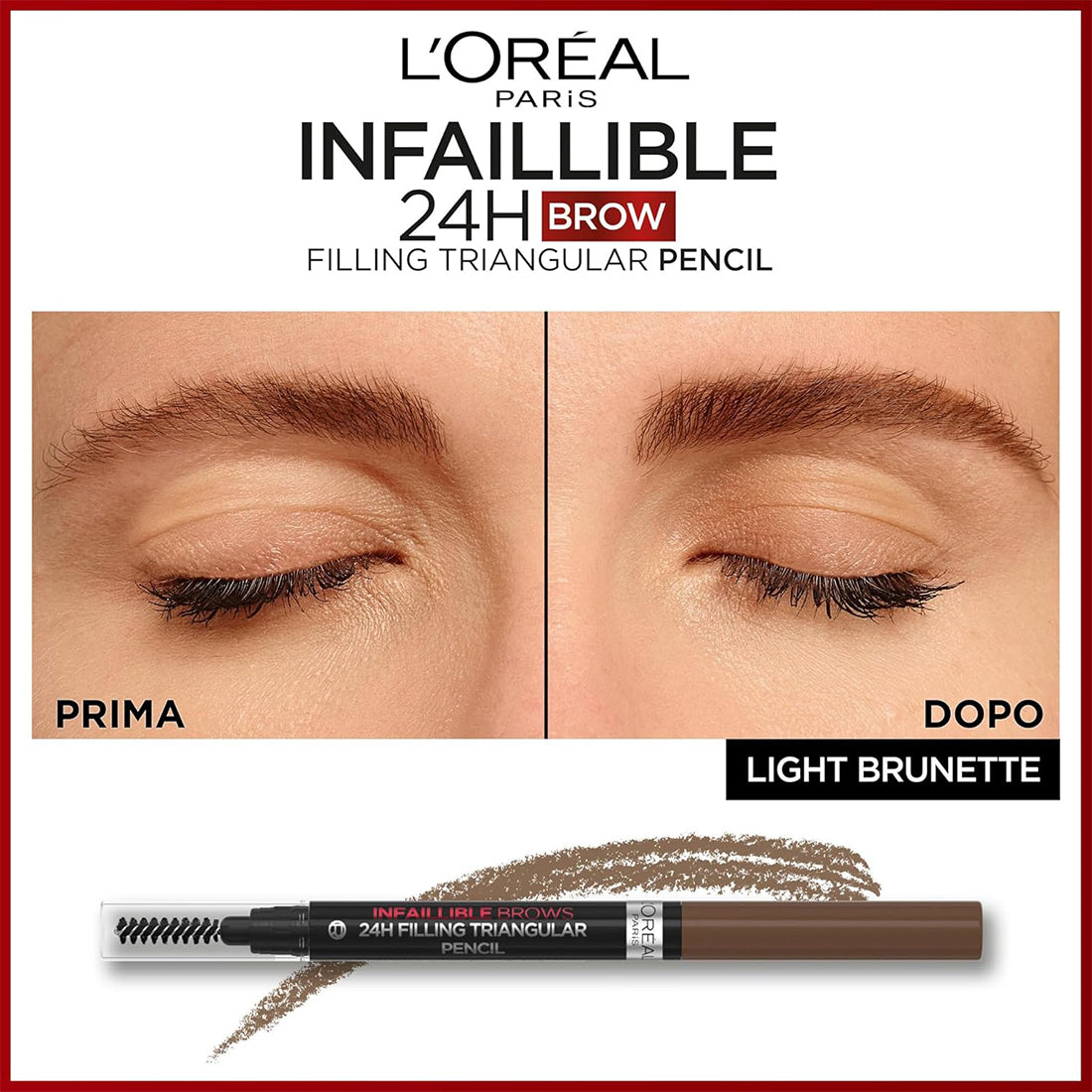 Infallible Brows 24H Filling Triangular Pencil Matita sopracciglia triangolare riempitiva 5 Light Brunette_COR510700_L'Oreal-3