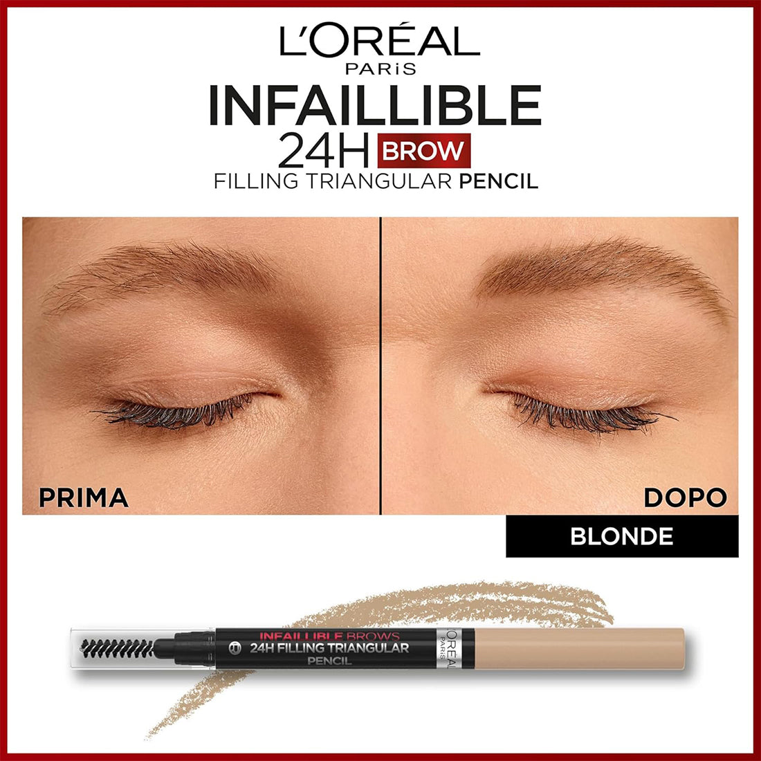 Infallible Brows 24H Filling Triangular Pencil Matita sopracciglia triangolare riempitiva 7 Blonde_COR510200_L'Oreal-3