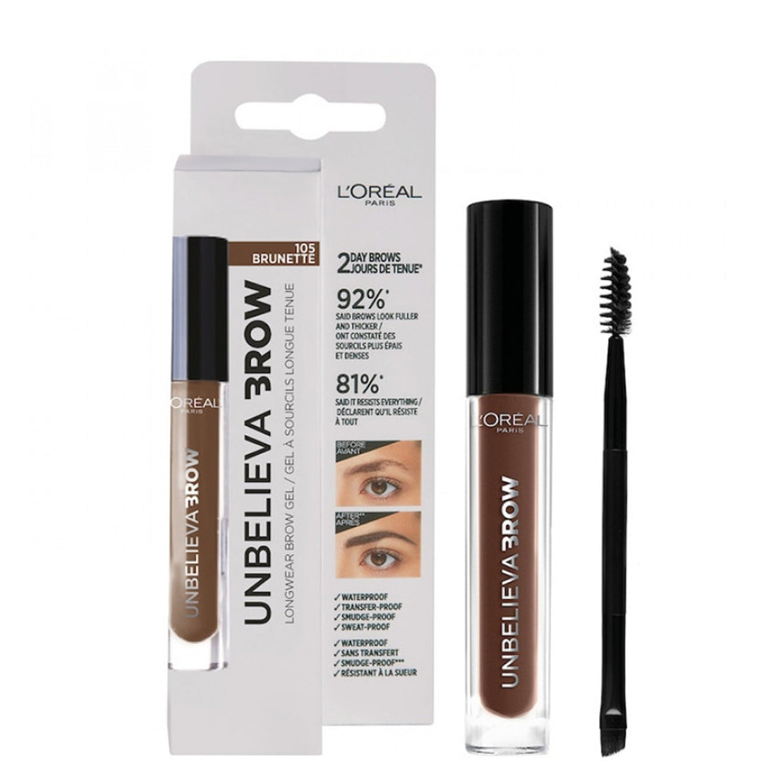 Infallible Unbelivabrow Gel Sopracciglia Lunga Tenuta 105 Brunette_COR74619_L'Oreal