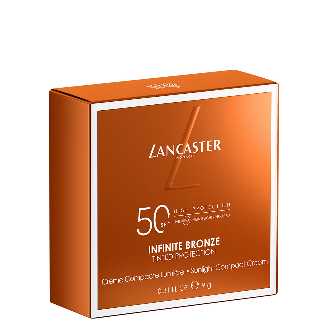 Infinite Bronze Tinted Protection Sunlight Compact Cream Crema Compatta Solare Viso SPF 50 Beige Naturale 9 GR_LAN8047_Lancaster-2
