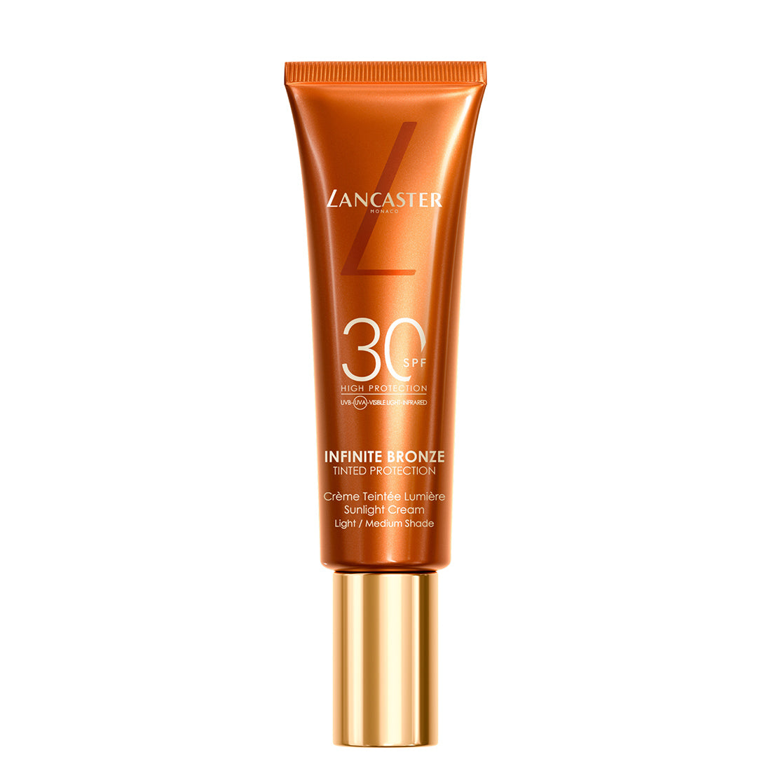 Infinite Bronze Tinted Protection Sunlight Cream Crema Solare Colorata Viso SPF 30 Light Medium_LAN7989_Lancaster