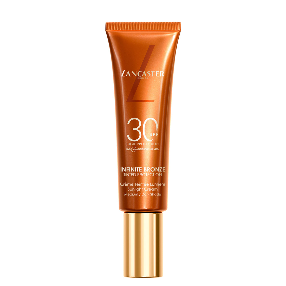 Infinite Bronze Tinted Protection Sunlight Cream Crema Solare Colorata Viso SPF 30 Medium Dark_LAN8016_Lancaster