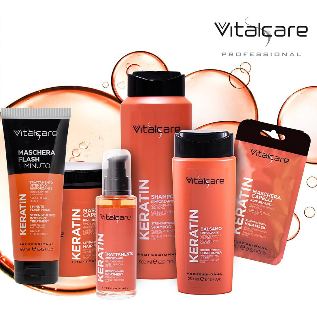 Keratin Oill Maschera Flash 1 Minuti Trattamento Intensivo Rinforzante 190 ML_VIT35908_Vitalcare-3