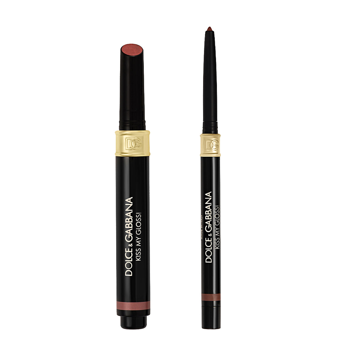 Kiss My Gloss Matita Labbra 4D e Gloss in Stick 01 Whisper Liner Rosa Delicato e Gloss Rosa Perlato_DOLSF1004_Dolce&Gabbana