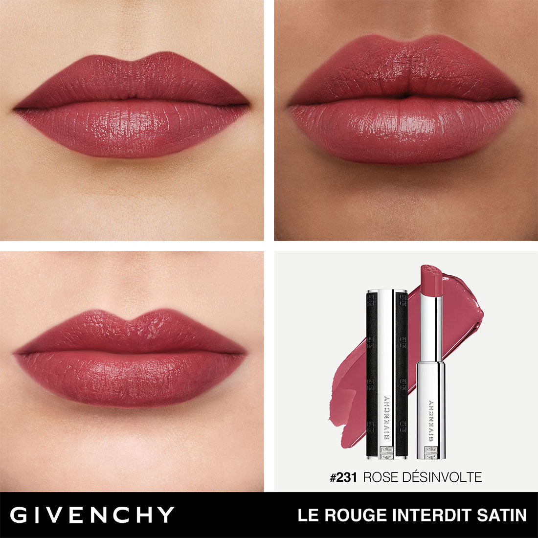 Le Rouge Interdit Satin Rossetto dal finish satinato 231 Rose Desinvolte_GIVP000253_Givenchy-4