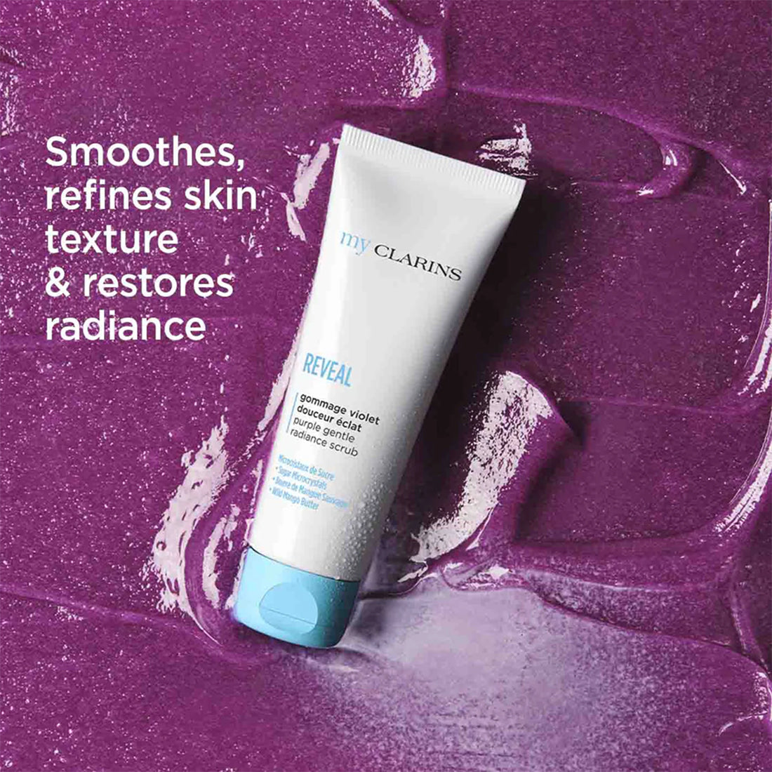 My Clarins Reveal Gommage Violet Doucer Eclat Scrub Detergente Illuminante 50 ML_CLA80110225_Clarins-2