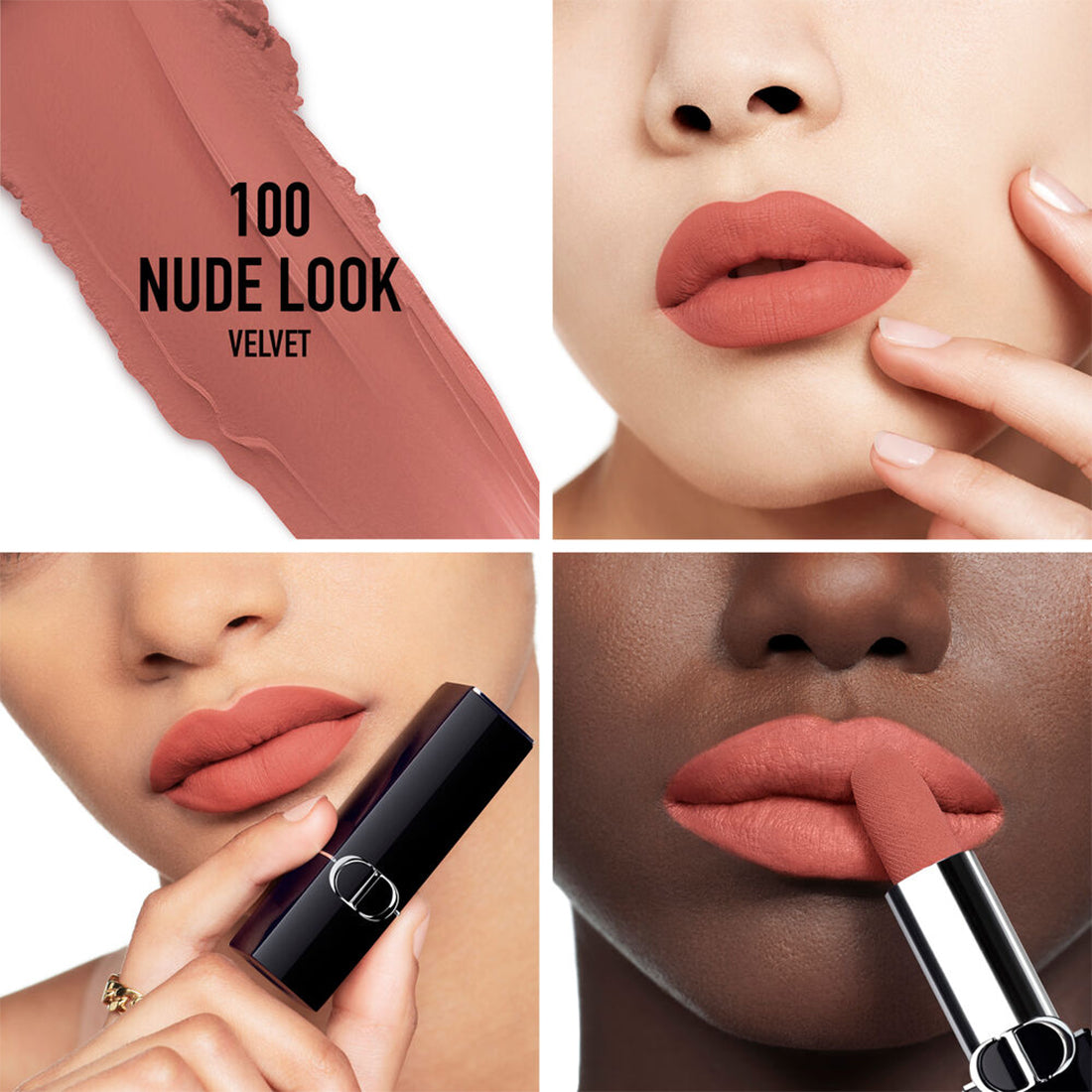 Rouge Dior Rossetto comfort e lunga tenuta finish Velvet 100 Nude Look_CDC035600100_Dior-2