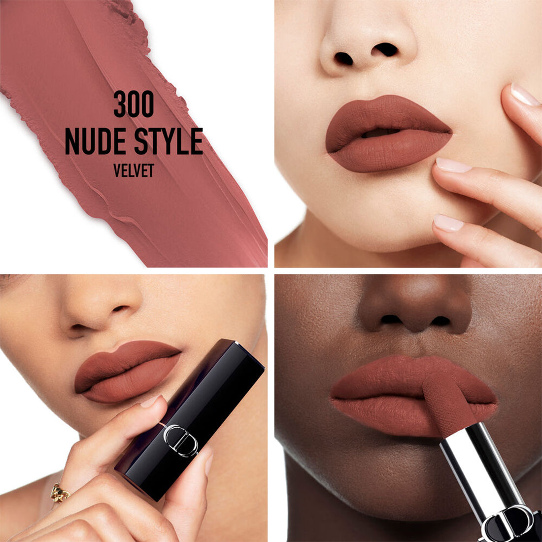 Rouge Dior Rossetto comfort e lunga tenuta finish Velvet 300 Nude Style_CDC035600300_Dior-2