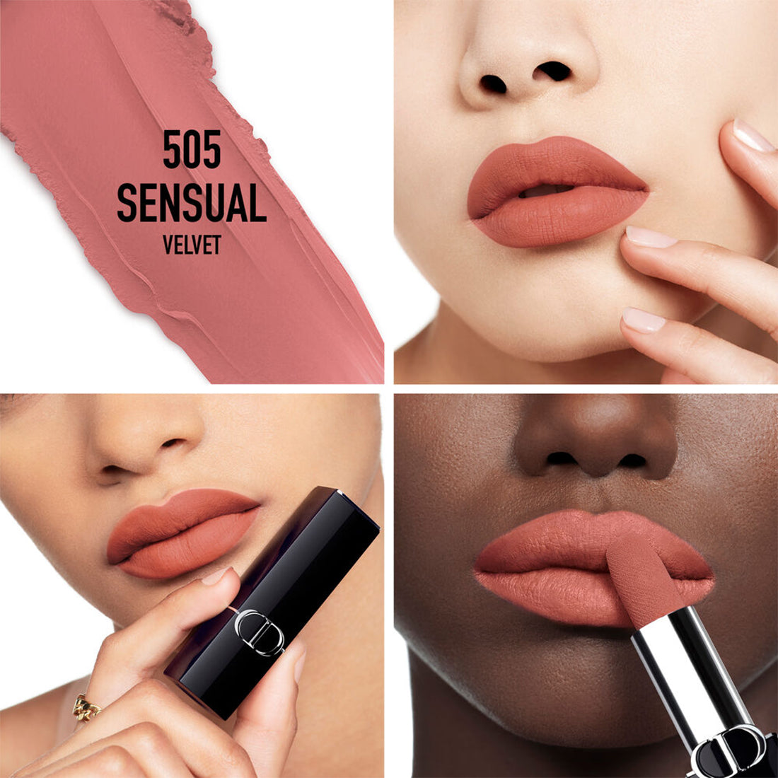 Rouge Dior Rossetto comfort e lunga tenuta finish Velvet 505 Sensual_CDC035600505_Dior-2