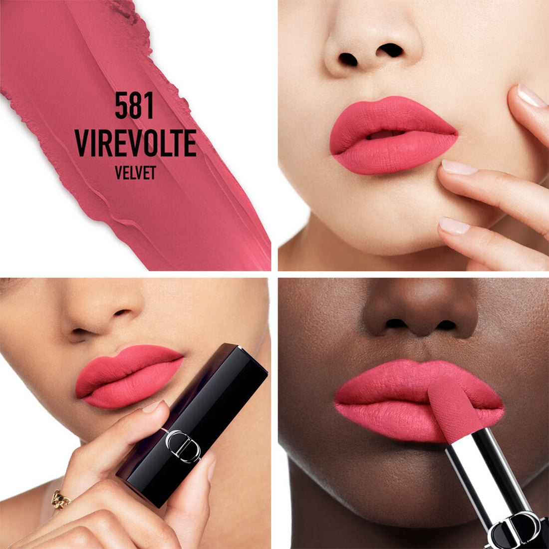 Rouge Dior Rossetto comfort e lunga tenuta finish Velvet 581 Virevolte_CDC035600581_Dior-2