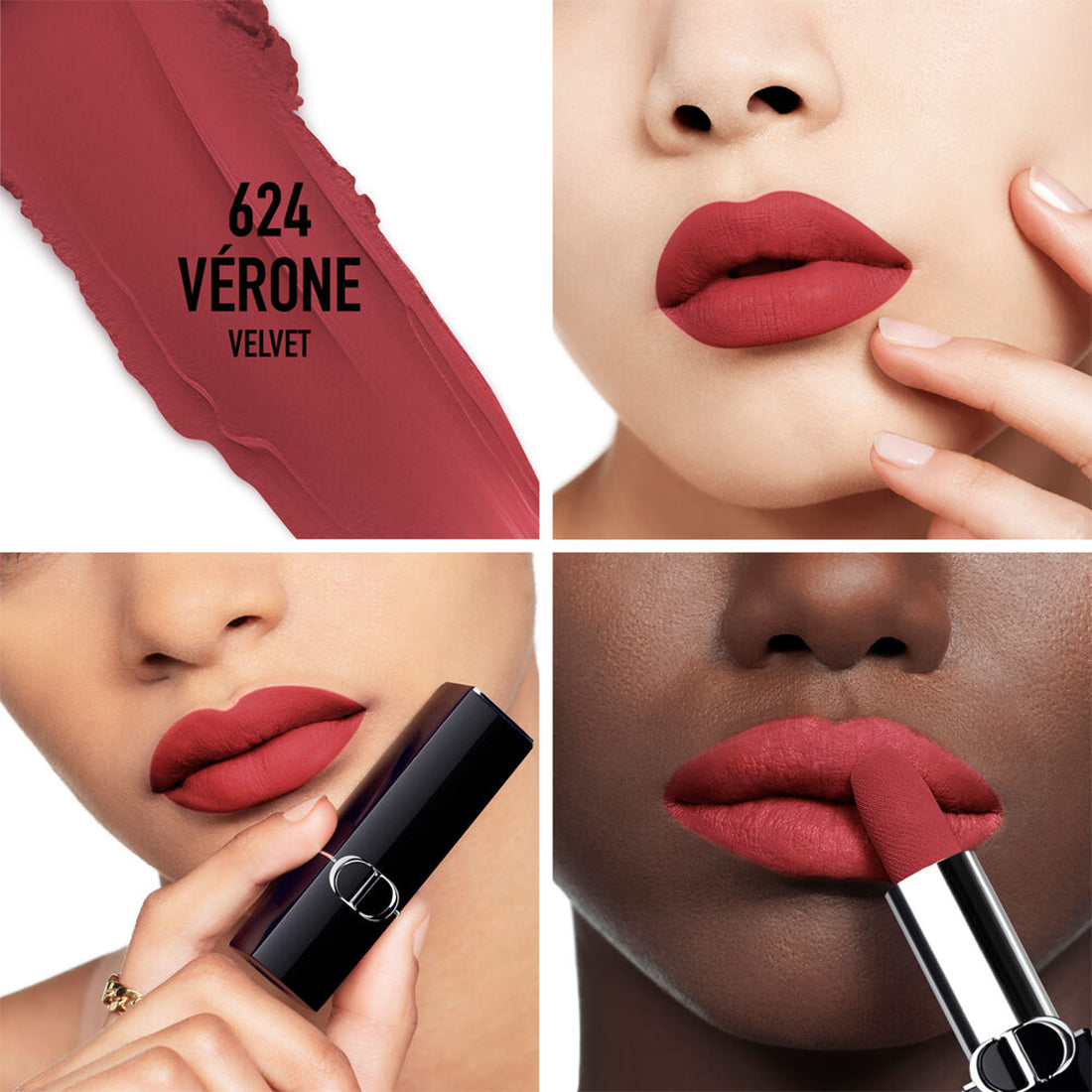 Rouge Dior Rossetto comfort e lunga tenuta finish Velvet 624 Verone_CDC035600624_Dior-2