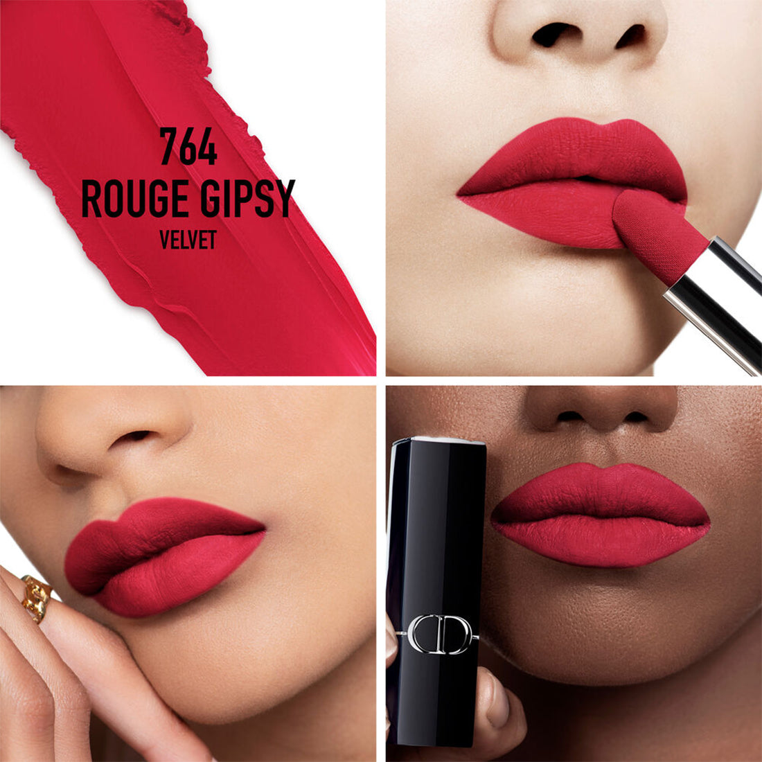 Rouge Dior Rossetto comfort e lunga tenuta finish Velvet 764 Rouge Gipsy_CDC035600764_Dior-2