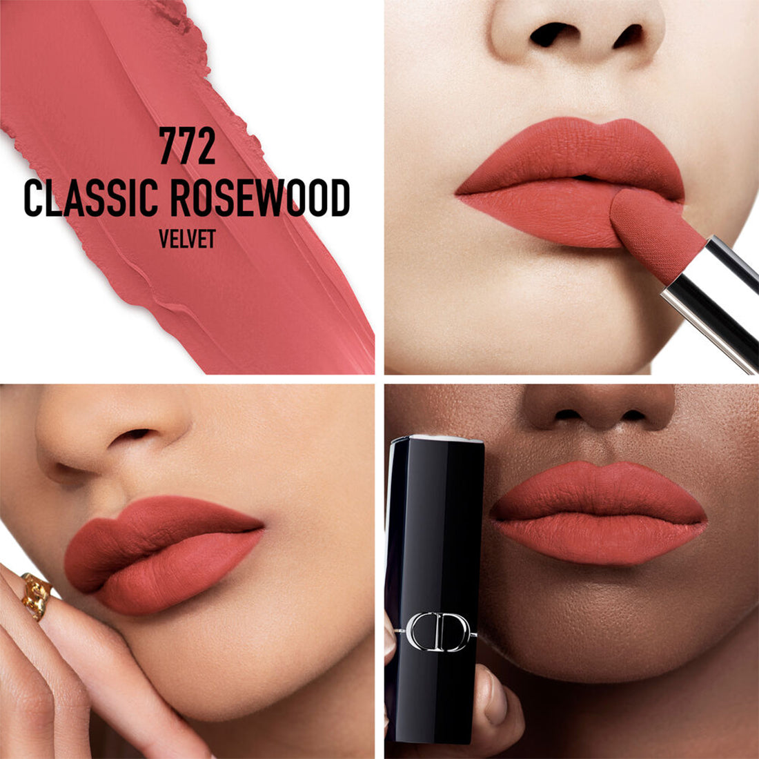 Rouge Dior Rossetto comfort e lunga tenuta finish Velvet 772 Classic Rosewood_CDC035600772_Dior-2
