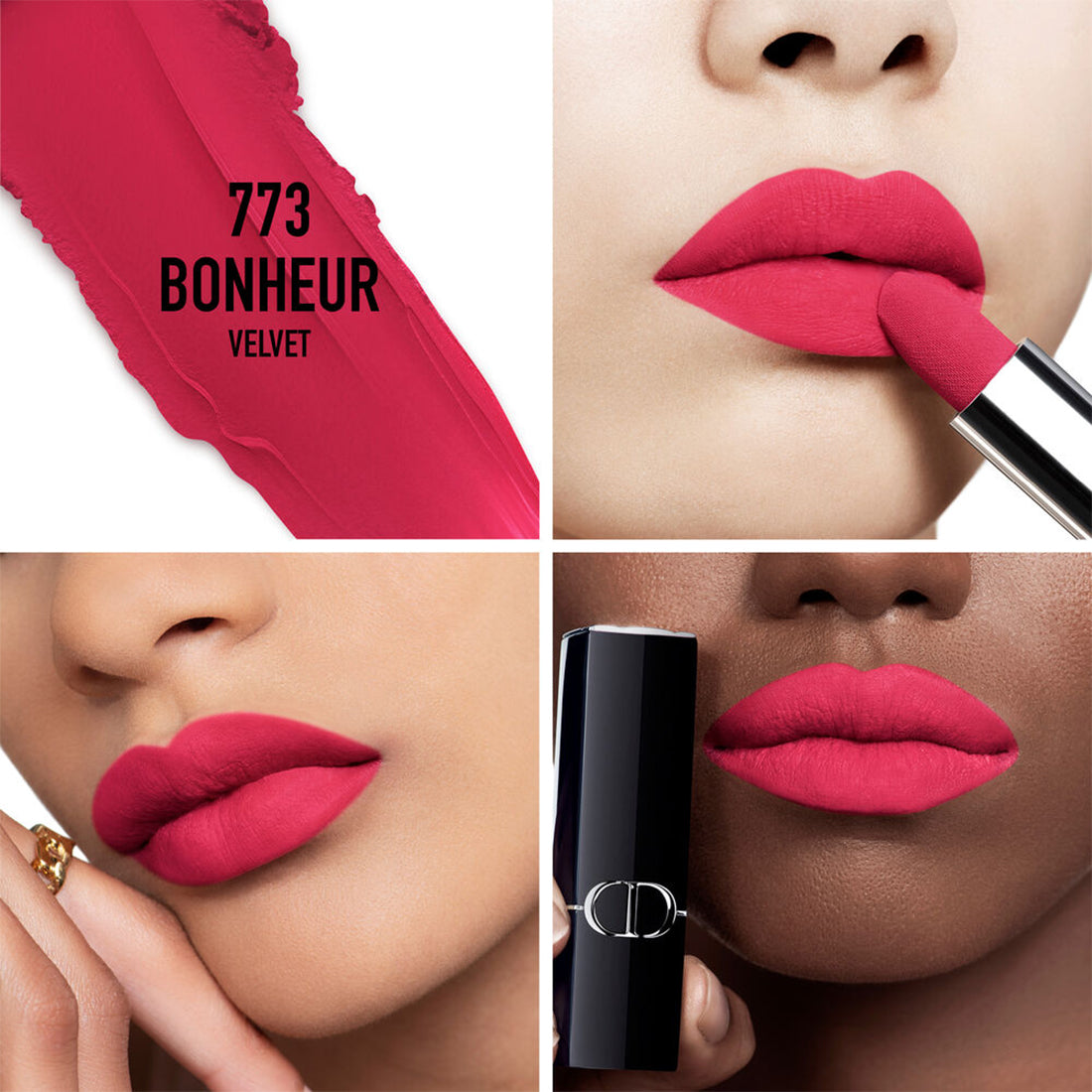 Rouge Dior Rossetto comfort e lunga tenuta finish Velvet 773 Bonheur_CDC035600773_Dior-2